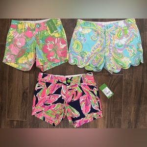 3 pair of Lilly Pulitzer shorts, women’s size 000, NWT